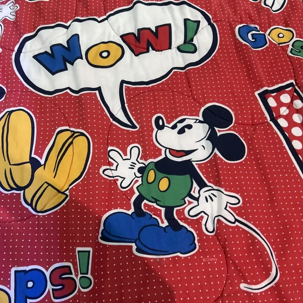 Twin Vtg Mickey Mouse Disney Brand Reversable  Comforters  82x61